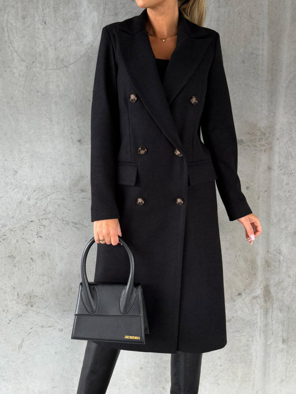 Women's Trench Coat | Double Breasted Notch Lapel Midi