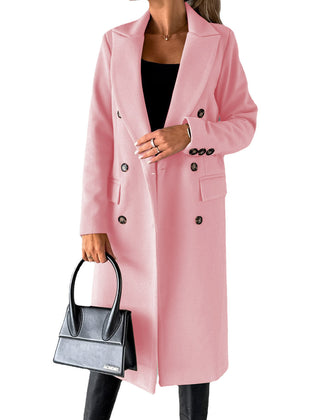 Women's Trench Coat | Double Breasted Notch Lapel Midi