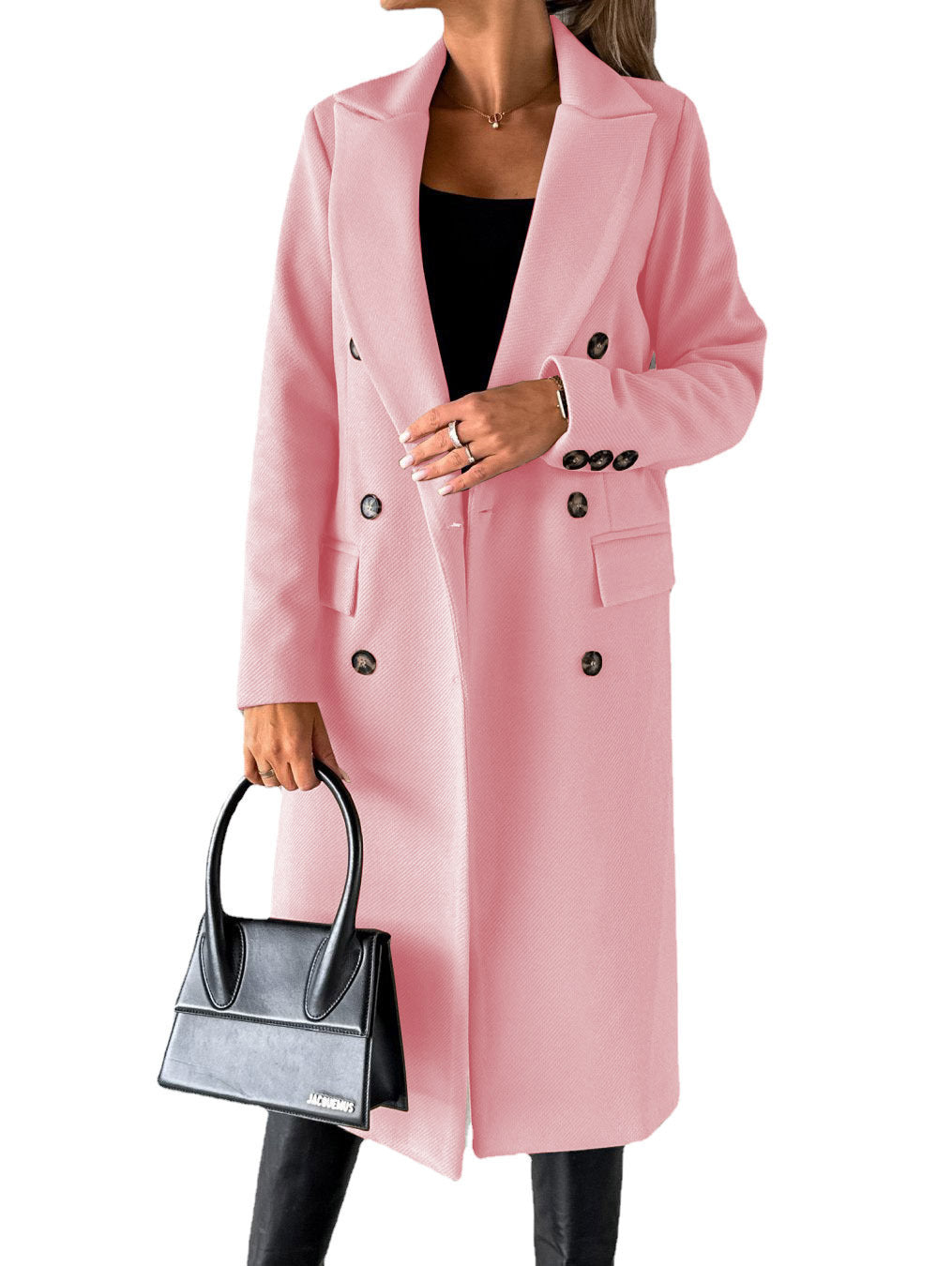 Women's Trench Coat | Double Breasted Notch Lapel Midi
