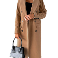 Women's Trench Coat | Double Breasted Notch Lapel Midi