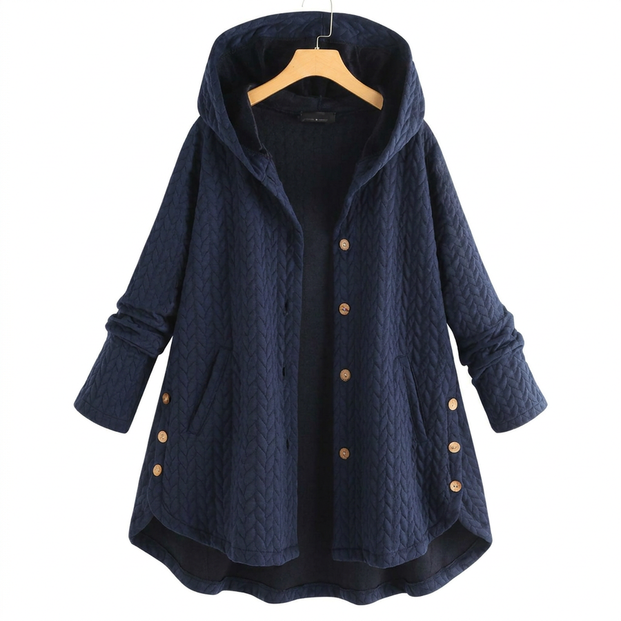 Women's Quilted Jacket | Hooded Button Front Pockets