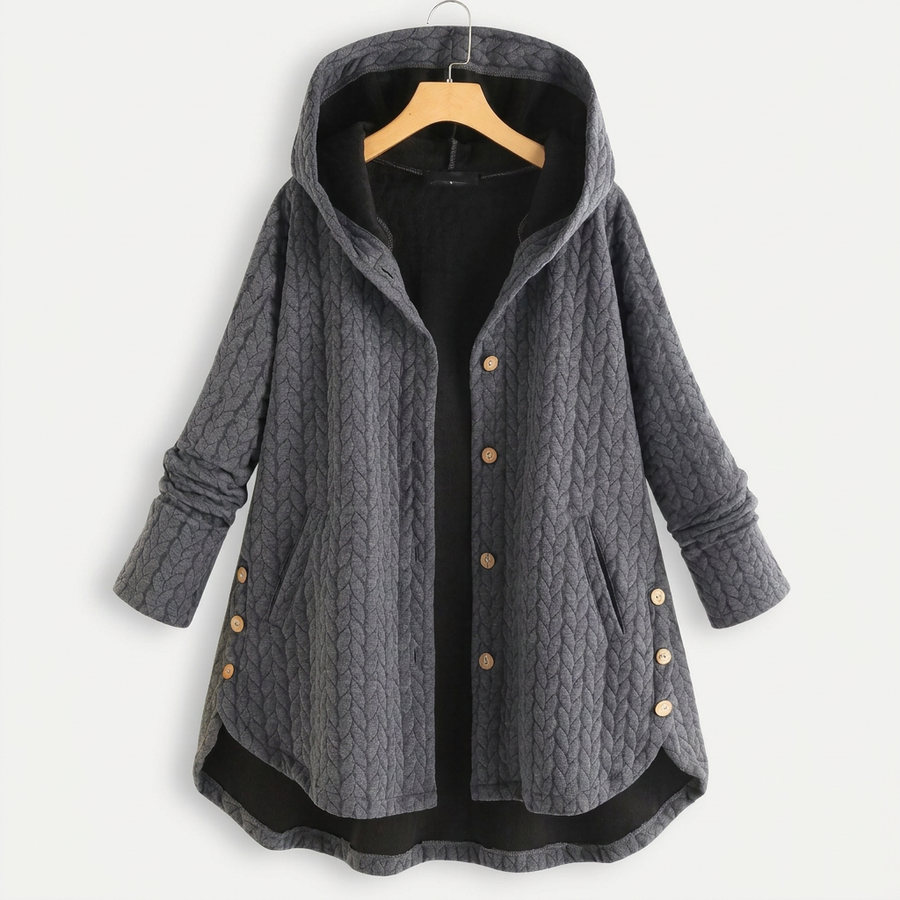 Women's Quilted Jacket | Hooded Button Front Pockets