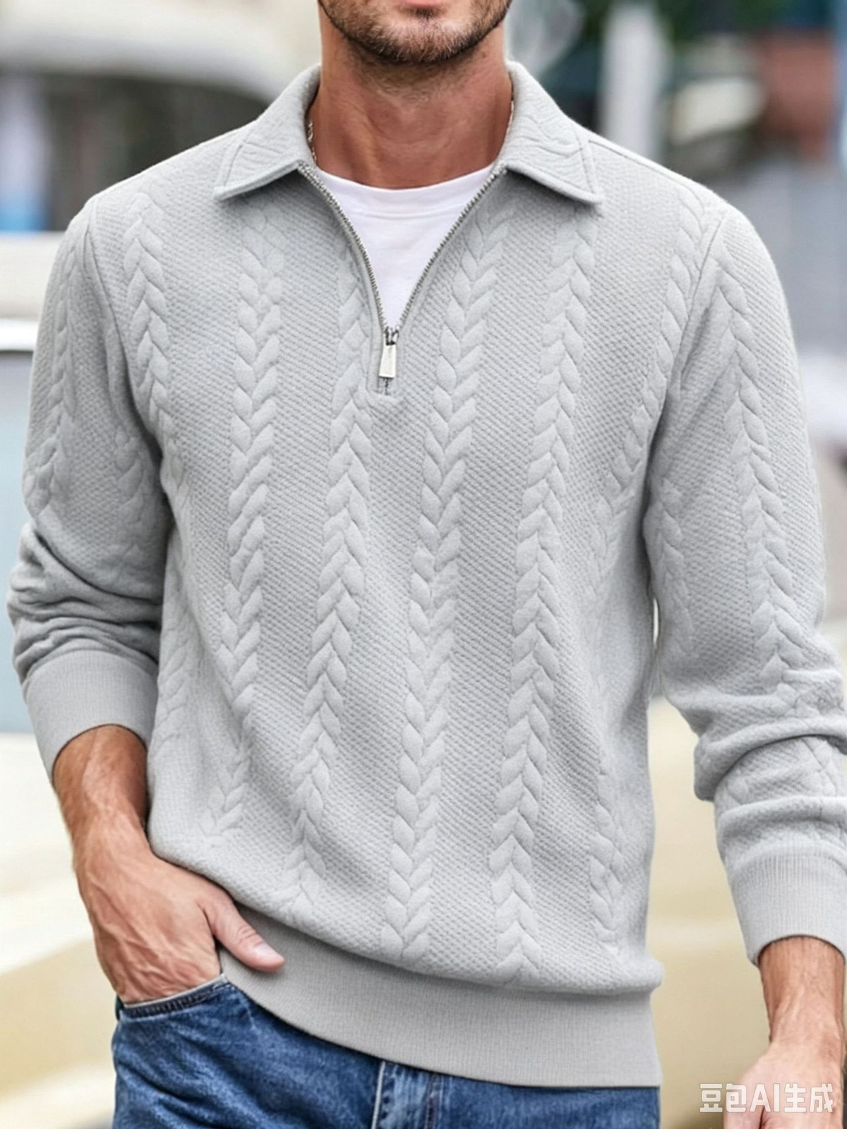 Men's Jumper | Zip Neck Knit