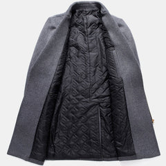 Men's Coat | Wool Blend Asymmetric Zip Longline