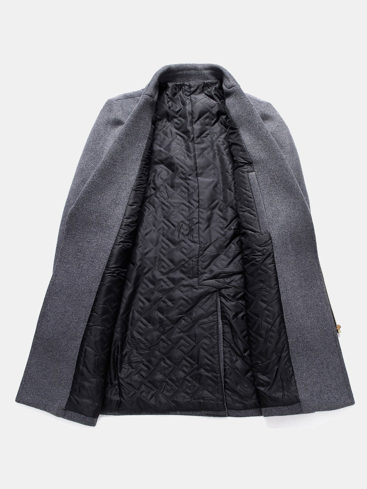 Men's Coat | Wool Blend Asymmetric Zip Longline