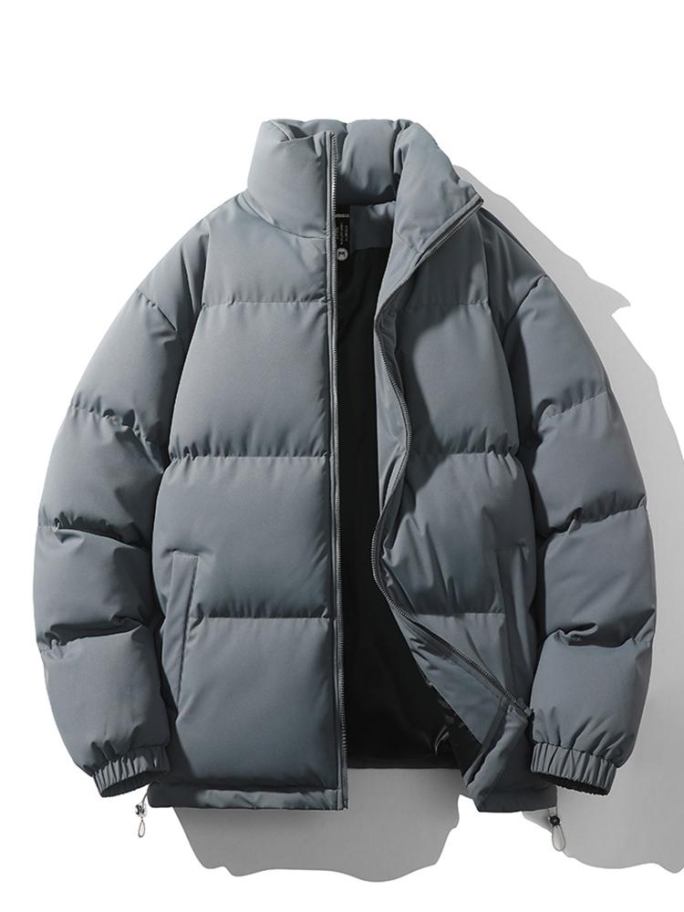 Men's Puffer Jacket | Quilted Funnel Neck Zip
