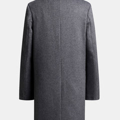 Men's Coat | Wool Blend Asymmetric Zip Longline