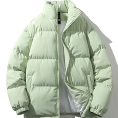 Men's Puffer Jacket | Quilted Funnel Neck Zip