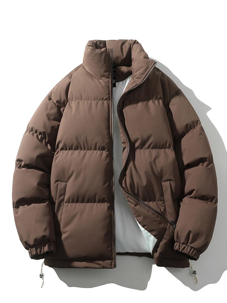 Men's Puffer Jacket | Quilted Funnel Neck Zip