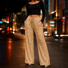 Women's Sequin Trousers | Straight Leg Party