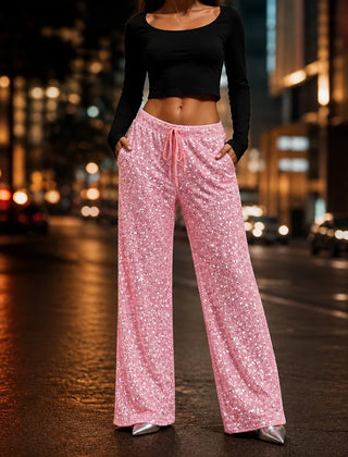 Women's Sequin Trousers | Straight Leg Party