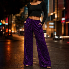 Women's Sequin Trousers | Straight Leg Party
